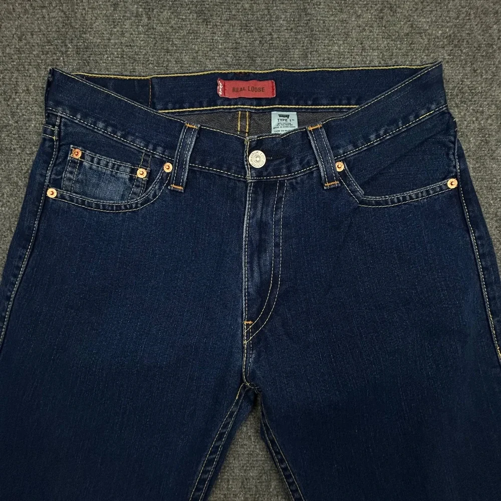 VTG Levi's Type 1 Real Loose Jeans Mens 36x32 Blue Baggy Wide Leg Y2K Streetwear